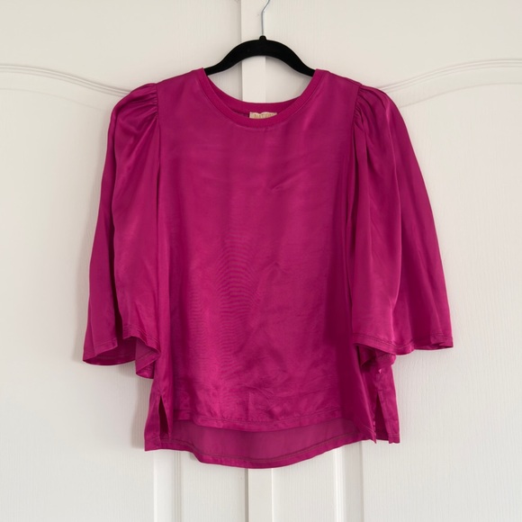Anthropologie Nation LA Donna Bell Sleeve Silk Blouse - Picture 8 of 11
